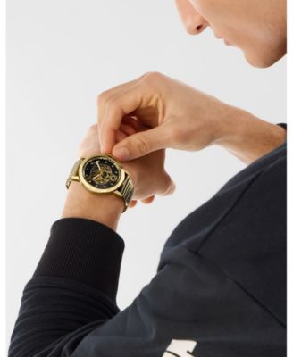 Men's Iron Tiger 3 Hand Quartz IP Yellow Gold Bracelet 44mm