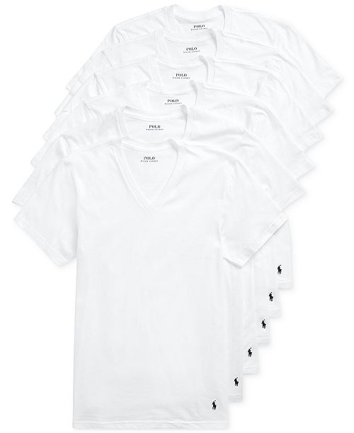 alfani Polo Ralph Lauren Men's Classic-Fit V-Neck Undershirts 5+ 1 Free Bonus Pack Men's Fashion & Accessories