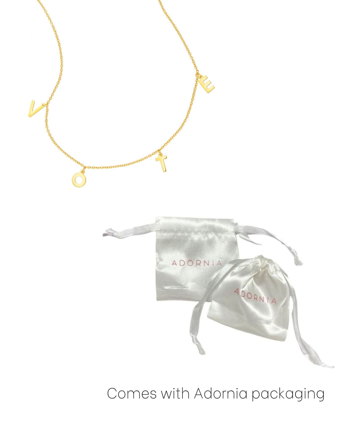 Adornia 14k Gold Plated Vote Necklace In Gold