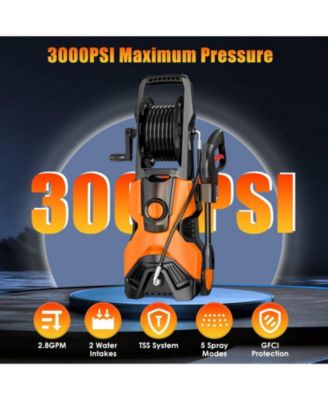 3000PSI Max 2.4 GPM Electric Pressure Washer with 4 Nozzles, Foam Cannon & Spray Gun