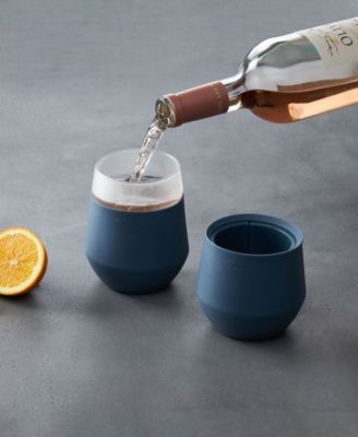 Freezable Wine Glasses, Set of 2, Slate