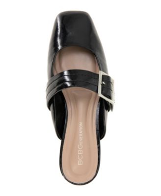 Women's Hope Square Toe Buckle Slide Flat Mules