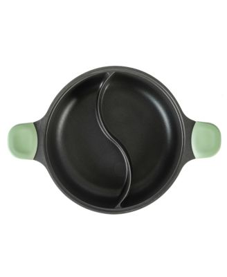 Theodore 6.5 QT Cast Aluminum Everyday Pan Hot Pot W/ Dividers, Nonstick Interior, and Lid