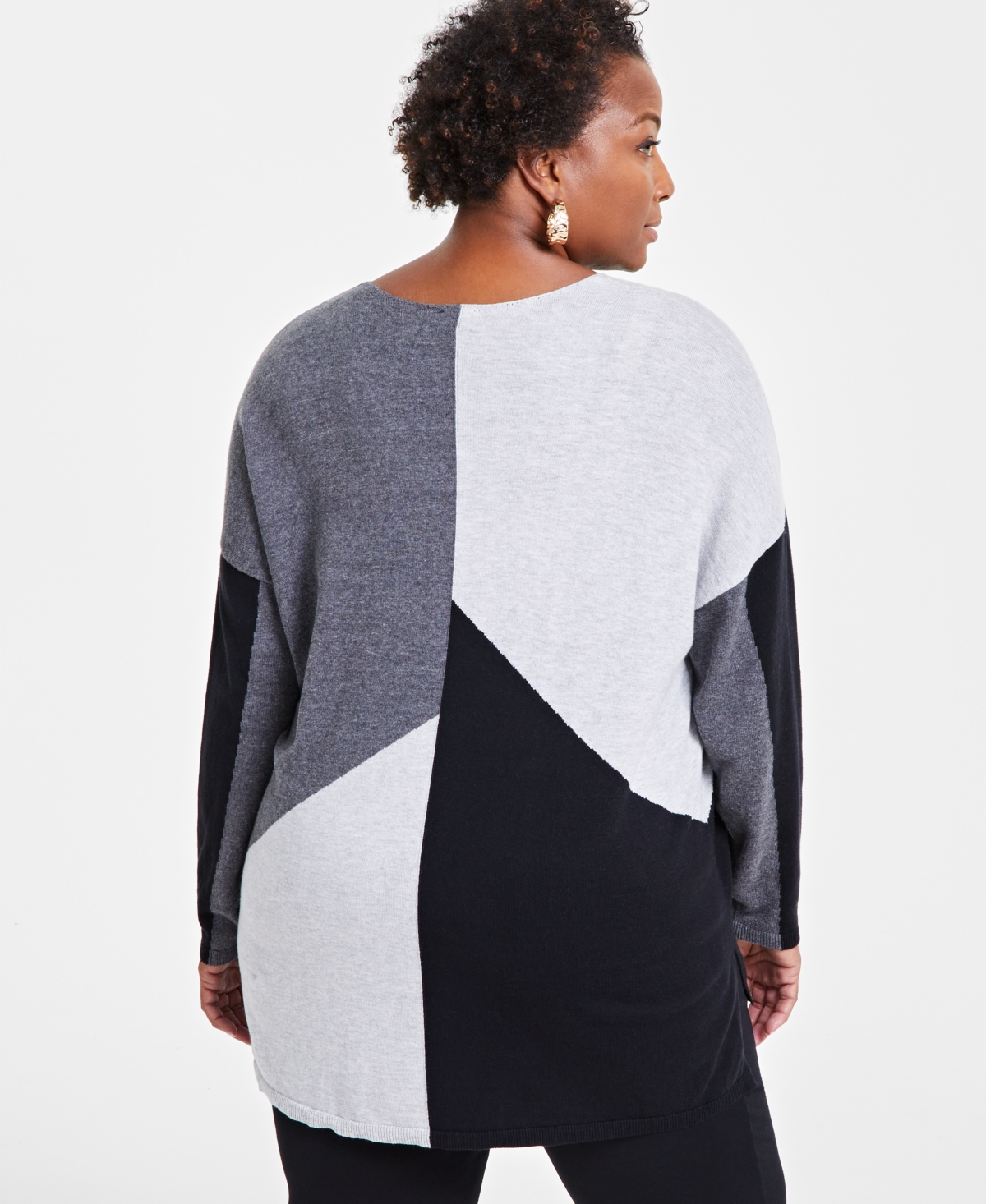 I.n.c. International Concepts Plus Size Colorblocked Sweater, Created for Macy's