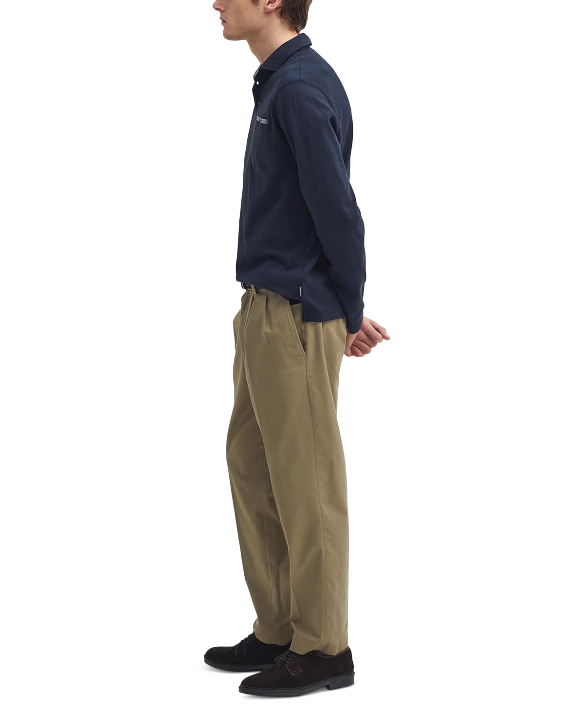 Barbour Men's Corpatch Long-Sleeve Polo Shirt -blue