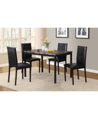Faux Leather Seat Metal Frame Dining Chairs, Set of 4
