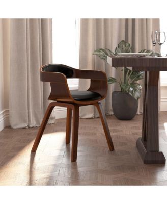 Dining Chair Black Bentwood and Faux Leather