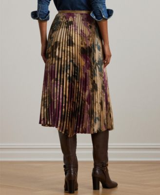 Lauren Ralph Lauren Women's Pleated Satin Midi Skirt Macy's