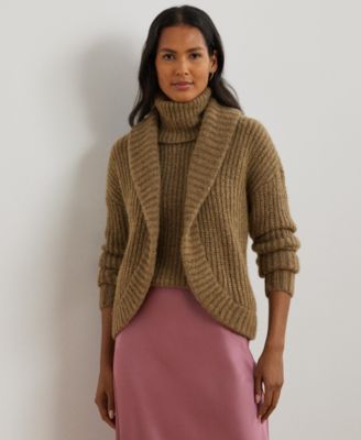 Lauren Ralph Lauren Women s Rib Knit Shawl Collar Cardigan Macy s