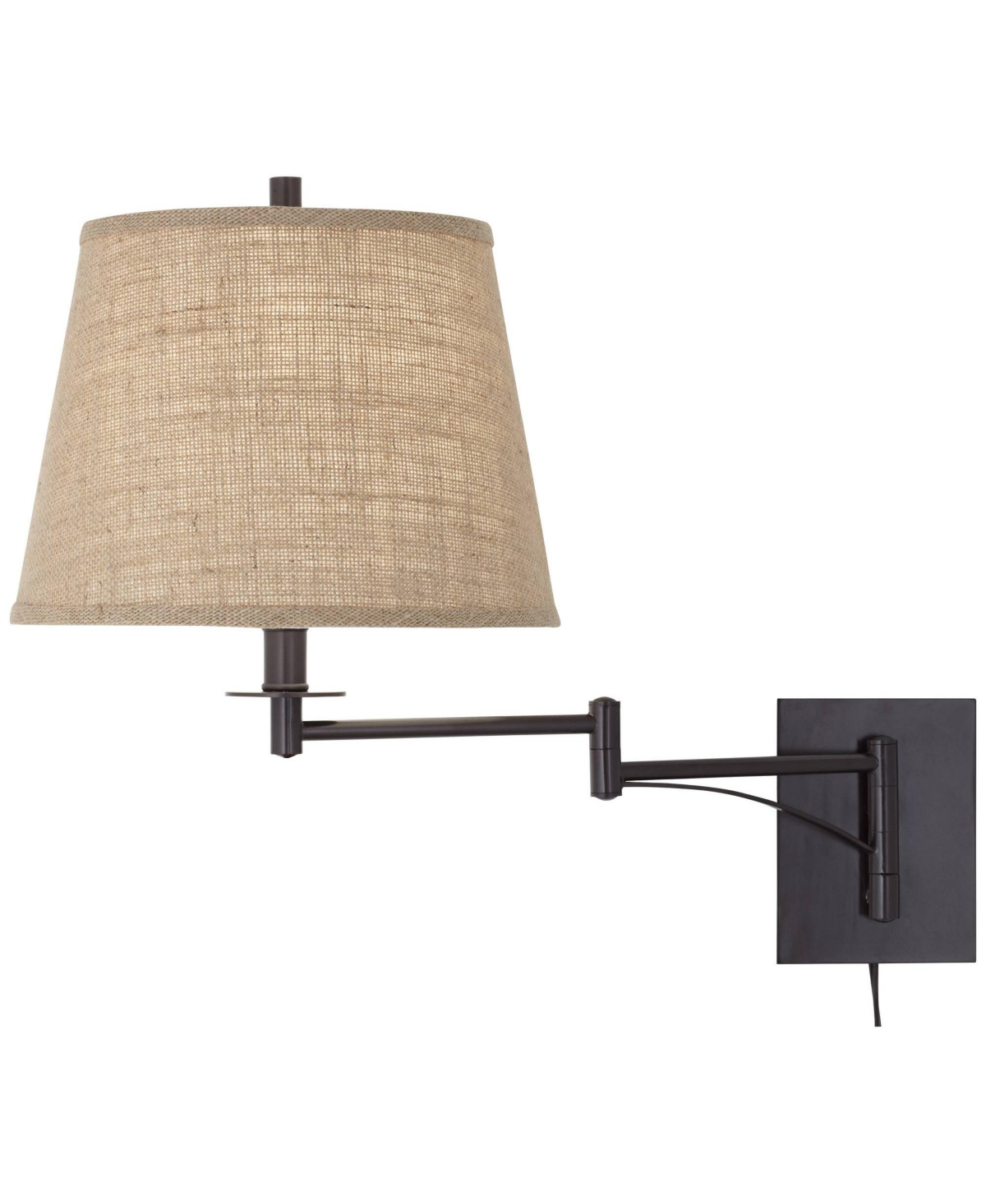 Brinly Farmhouse Rustic Swing Arm Wall Lamp MatteMetal Plug-in 12