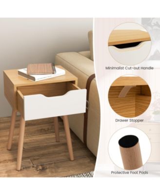 Modern Nightstand with Storage Drawer for Bedroom Living Room