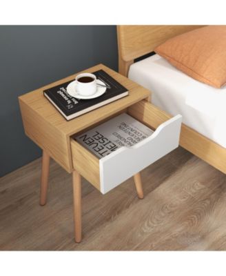 Modern Nightstand with Storage Drawer for Bedroom Living Room