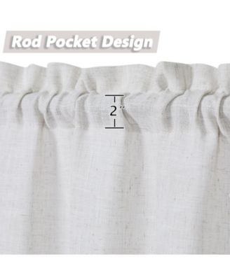 Linen Blend Kitchen Tier Window Curtain Pair, 52" x 45"