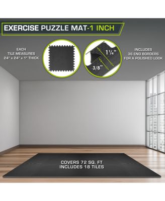 Exercise Puzzle Mat 1-in, 72 Sq Ft - 18 Tiles