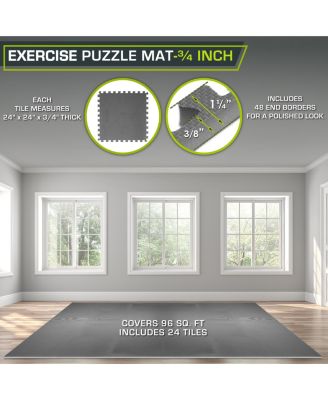 Exercise Puzzle Mat 3/4-in, 96 Sq Ft - 24 Tiles