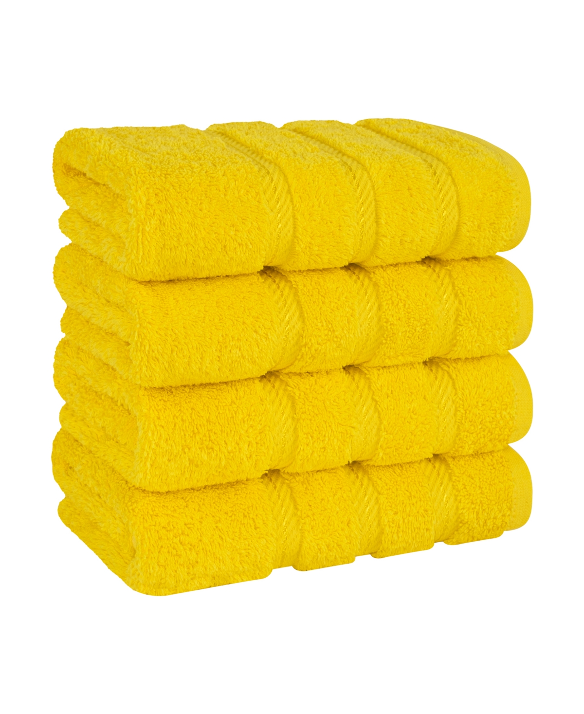 American Soft Linen Edison Luxury 100% Turkish Cotton 4-piece Hand Towel Set In Yellow