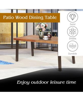 Rectangular Acacia Wood Rustic Dining Furniture Table