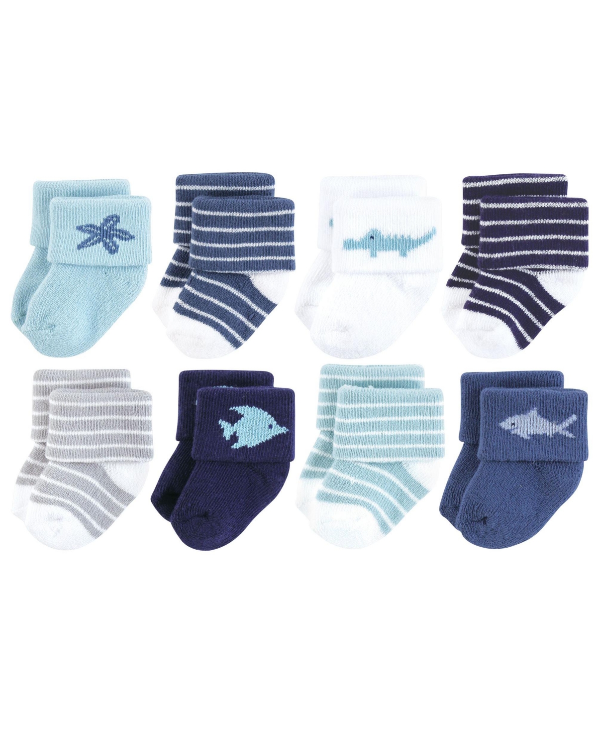 Hudson Baby Boys Comfort 8-Pack Terry Socks