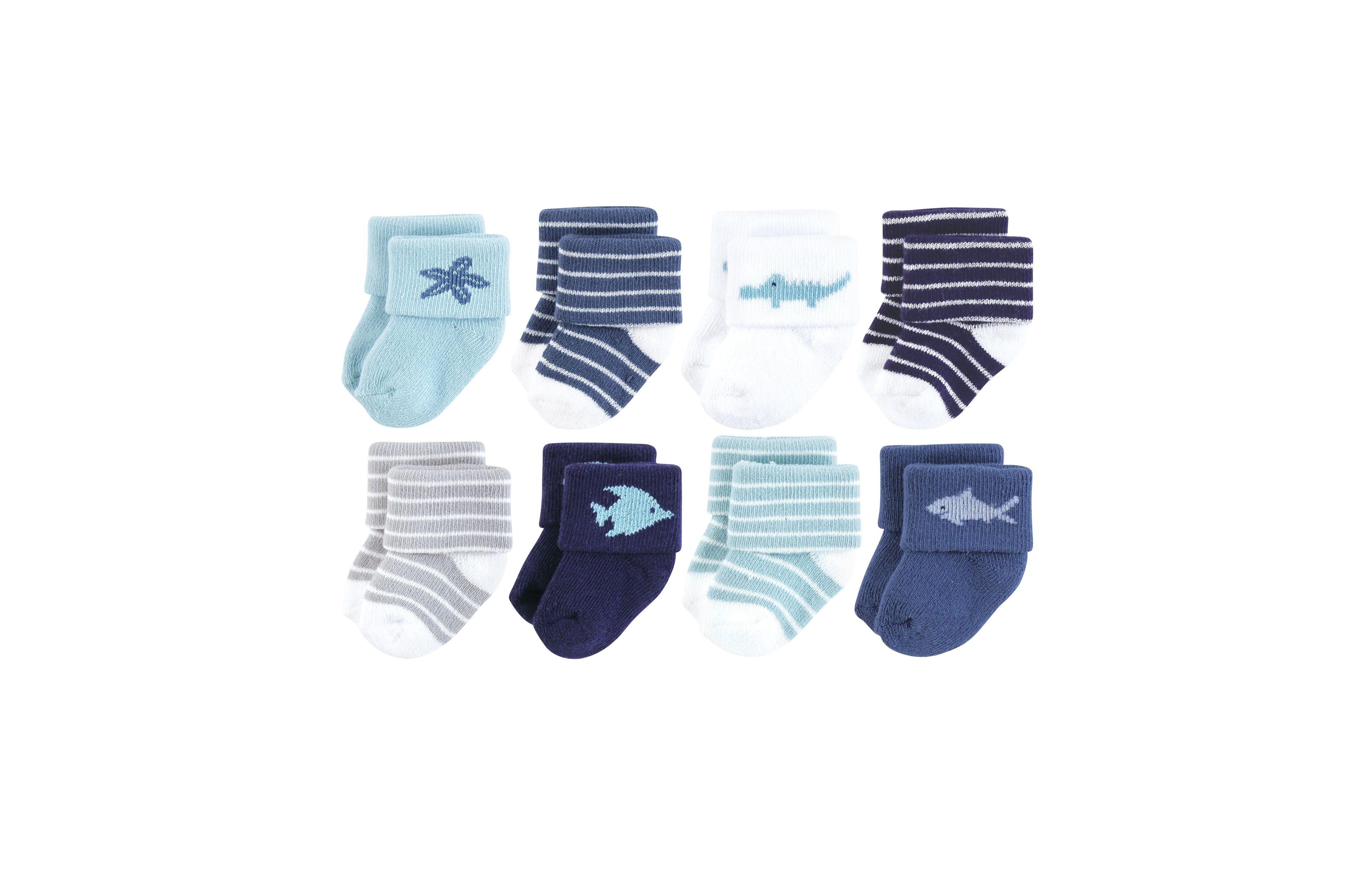 Hudson Baby Boys Comfort 8-Pack Terry Socks