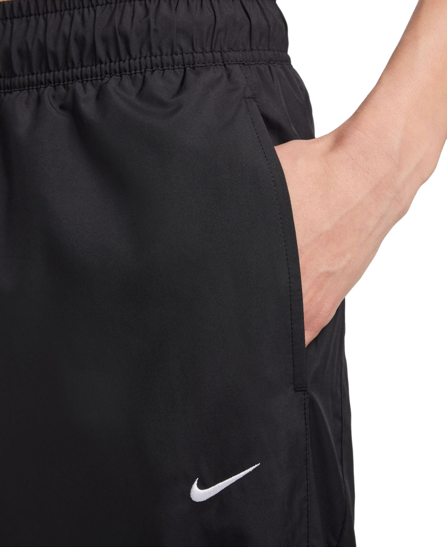 Женские брюки Nike Sportswear Classic Woven Mid-Rise Jogger, цвет: Чёрный / Белый — фото 5