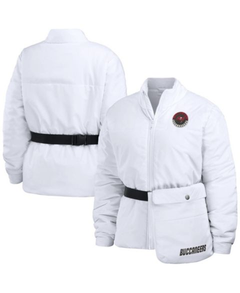 Женские куртки WEAR by Erin Andrews Women's White Tampa Bay Buccaneers Packaway Full-Zip Puffer Jacket