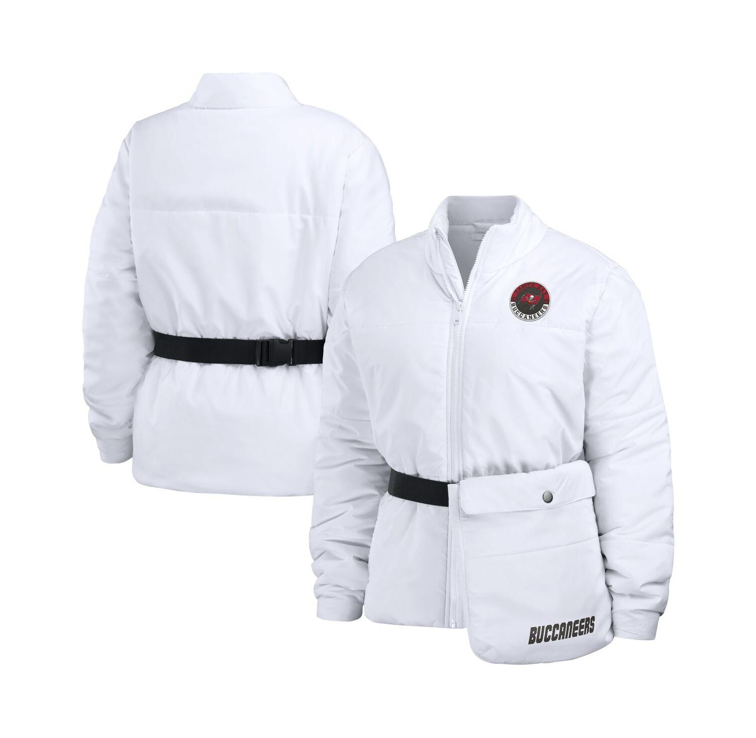 Women's White Tampa Bay Buccaneers Packaway Full-Zip Puffer Jacket