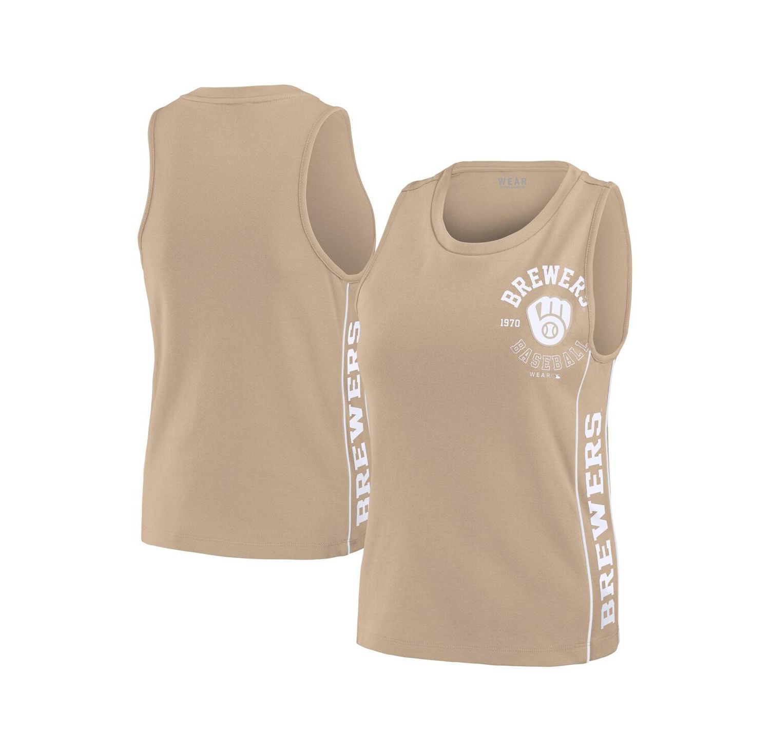 Women's Tan Milwaukee Brewers Tonal Tank Top