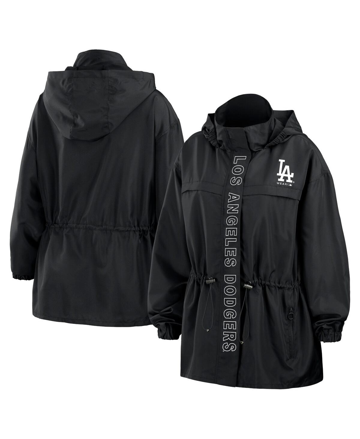 Women's Black Philadelphia Phillies Full-Zip Windbreaker Hoodie Jacket - Black