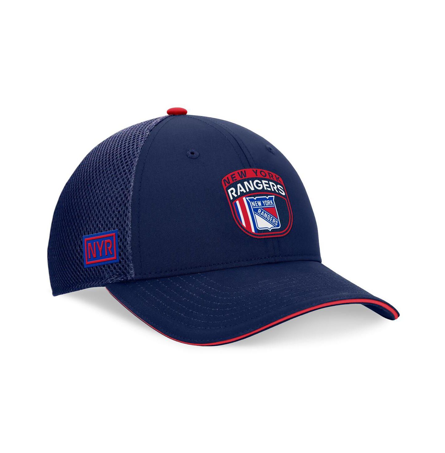Мужская кепка Fanatics Navy New York Rangers 2024 NHL Draft on Stage Trucker Adjustable Hat — фото 1