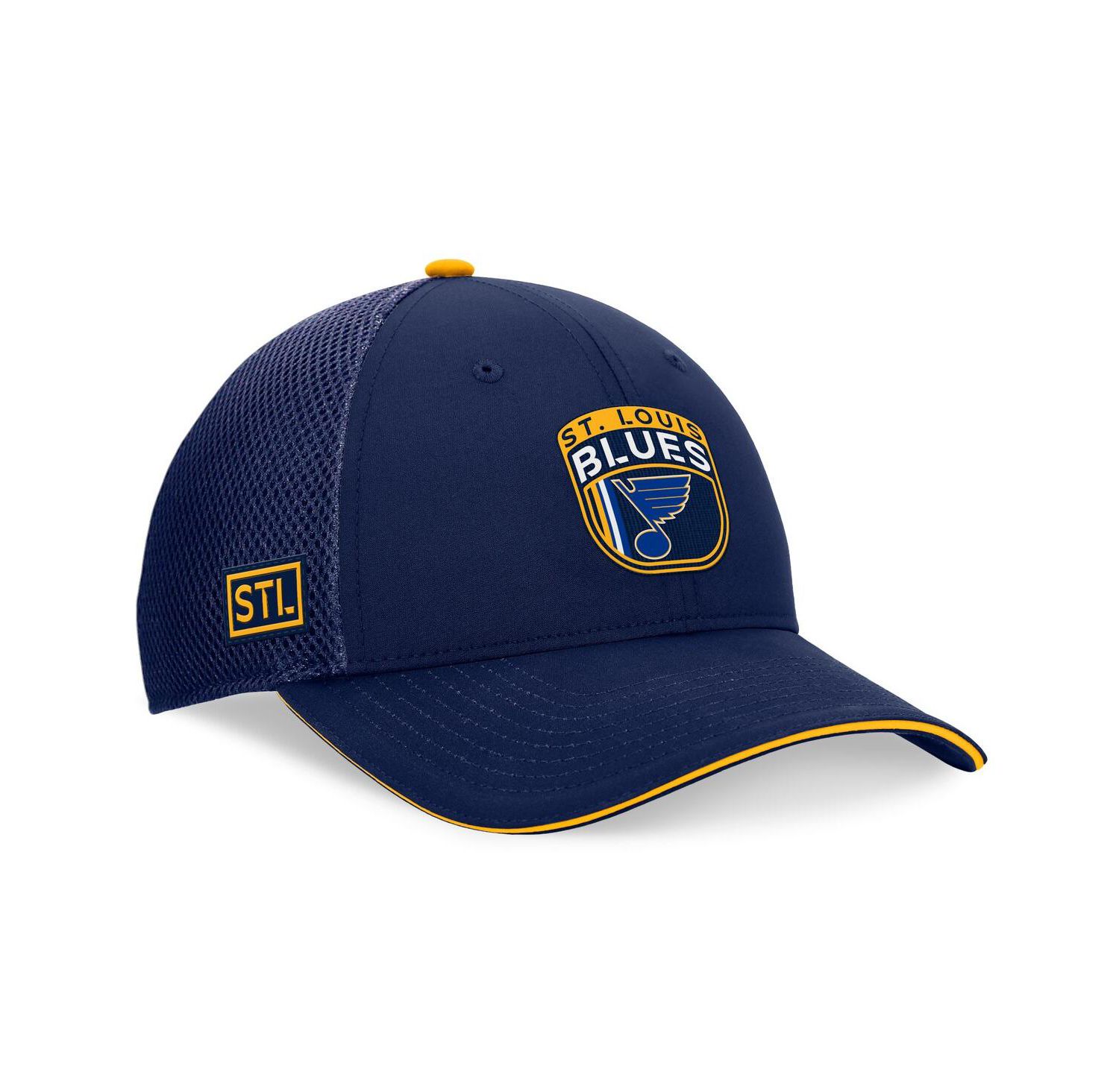 Men's Navy St. Louis Blues 2024 NHL Draft on Stage Trucker Adjustable Hat
