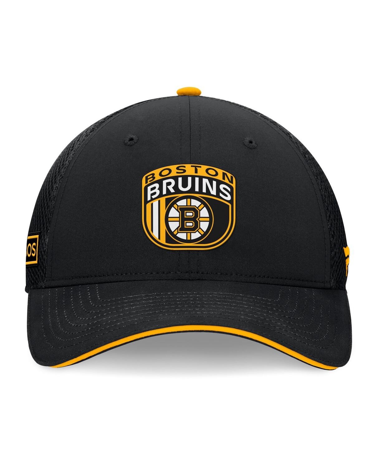 Fanatics Men's Black Boston Bruins 2024 Nhl Draft On Stage Trucker Adjustable Hat In Black,gold