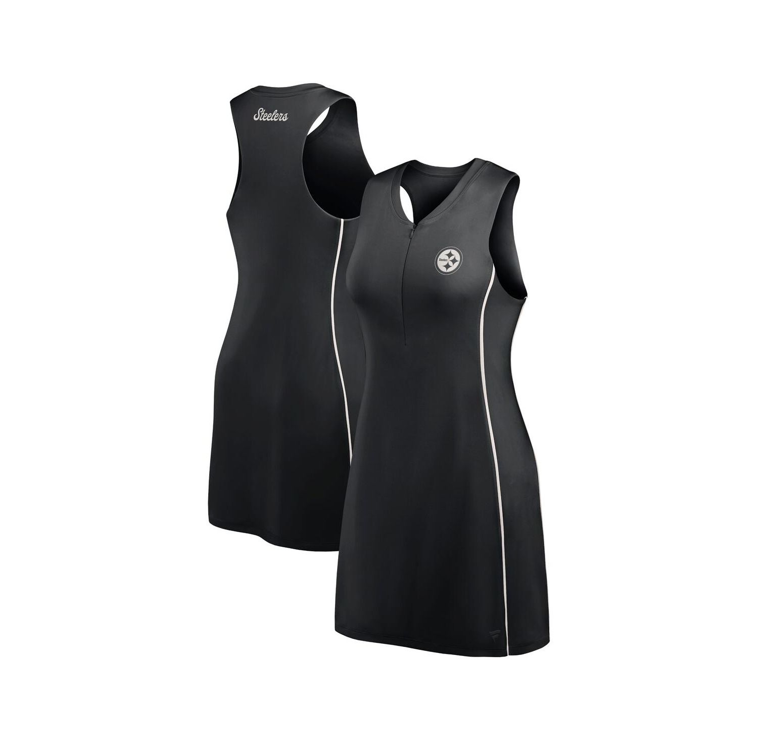 Women's Black Pittsburgh Steelers Studio Boost Athletic Half-Zip Dress