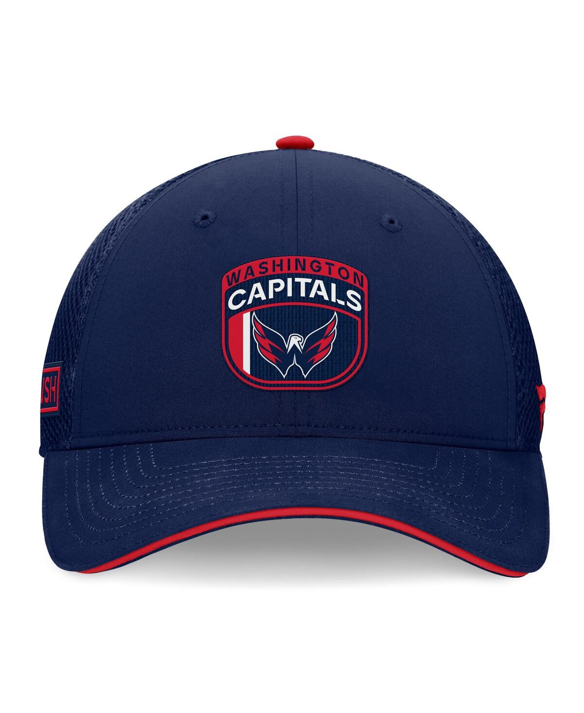 Fanatics Men's Navy Washington Capitals 2024 Nhl Draft On Stage Trucker Adjustable Hat In Navy,red