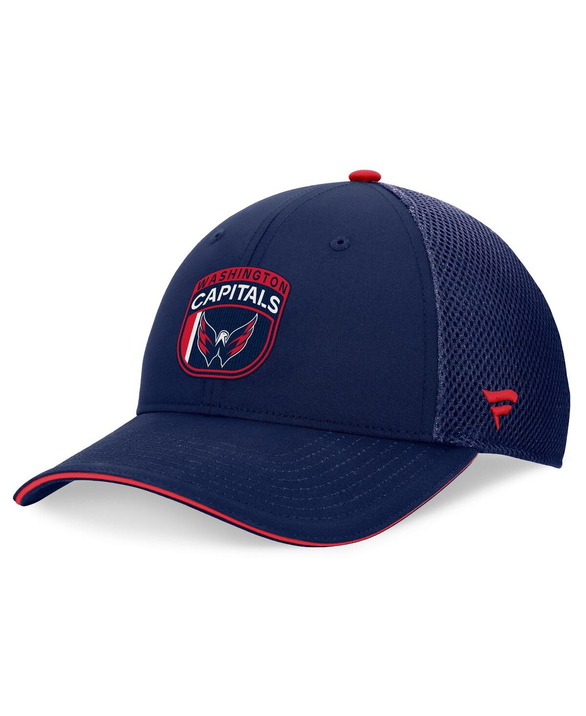 Fanatics Men's Navy Washington Capitals 2024 Nhl Draft On Stage Trucker Adjustable Hat In Navy,red