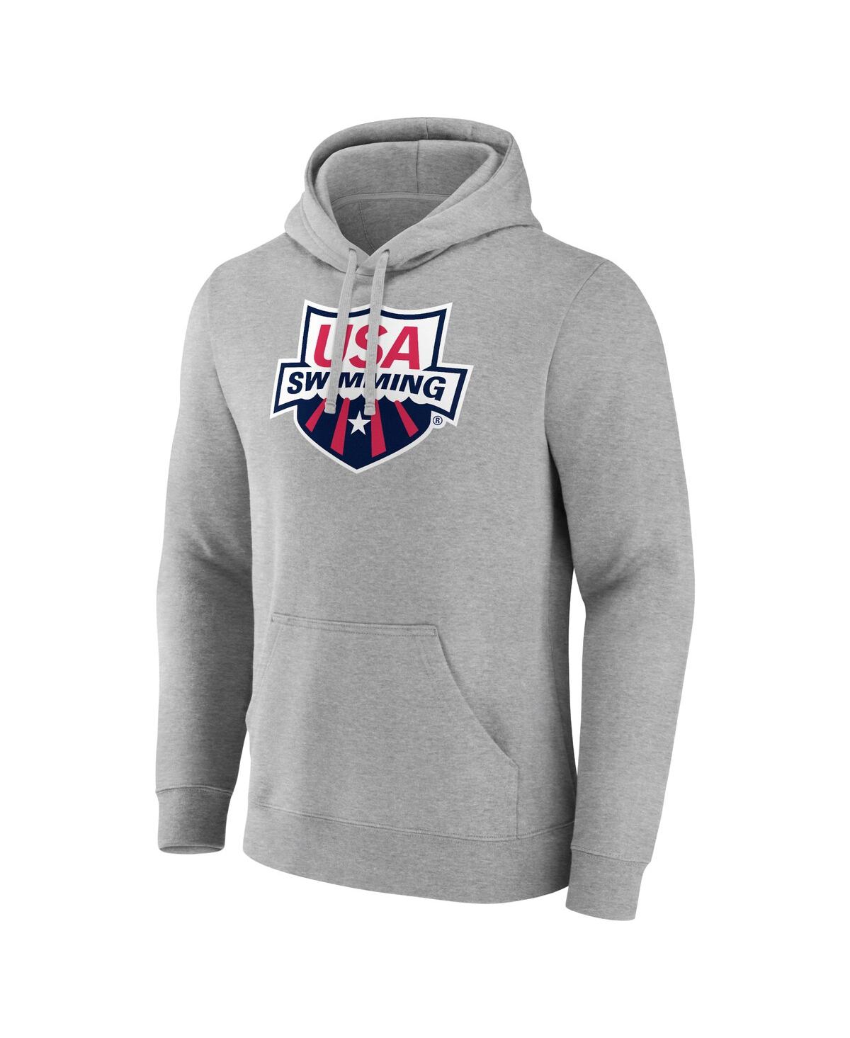 Fanatics Men'sUsa Swimming Logo Pullover Hoodie - Heather Gray