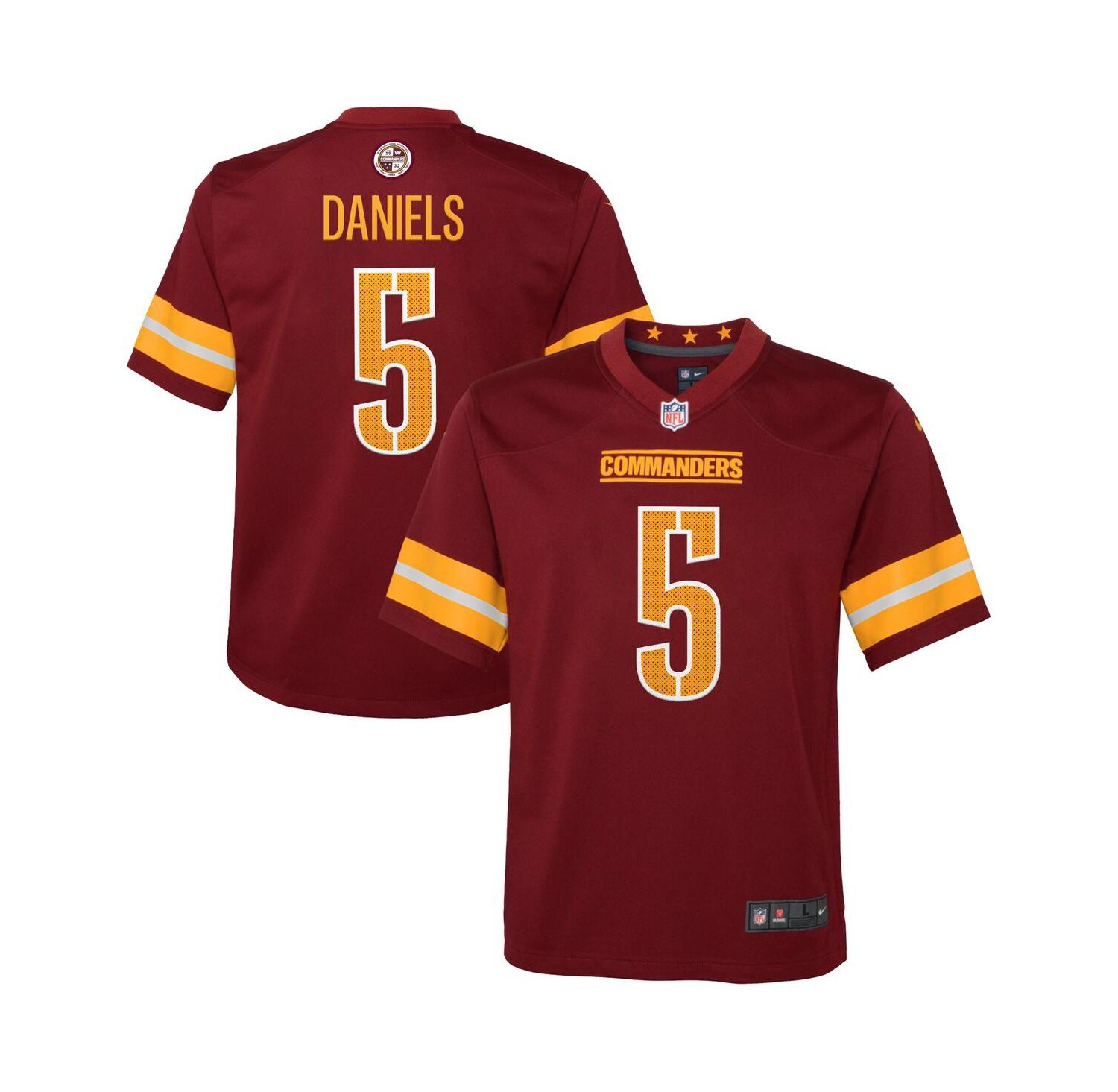 Big Boys and Girls Jayden Daniels Burgundy Washington Commanders 2024 NFL Draft First Round Pick Player Game Jersey