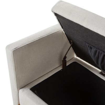 Angelus Modern Upholstered Flip Top Storage Bench with Throw Pillow