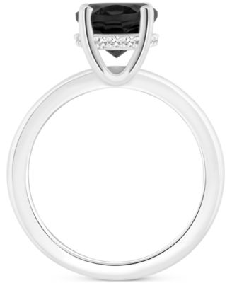 Onyx Pear Solitaire Polished Statement Ring in Sterling Silver