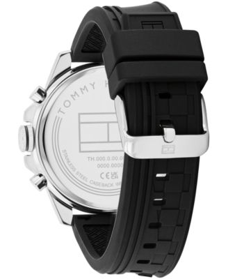 Men's Quartz Black Silicone Watch 46mm