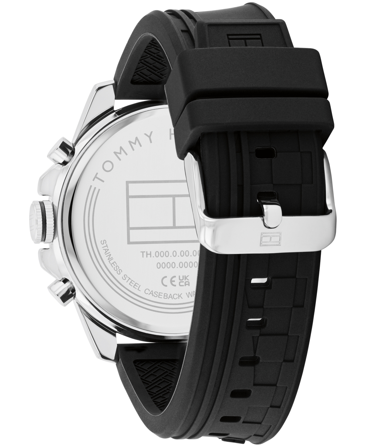Tommy Hilfiger Men's Quartz Black Silicone Watch 46mm In Black
