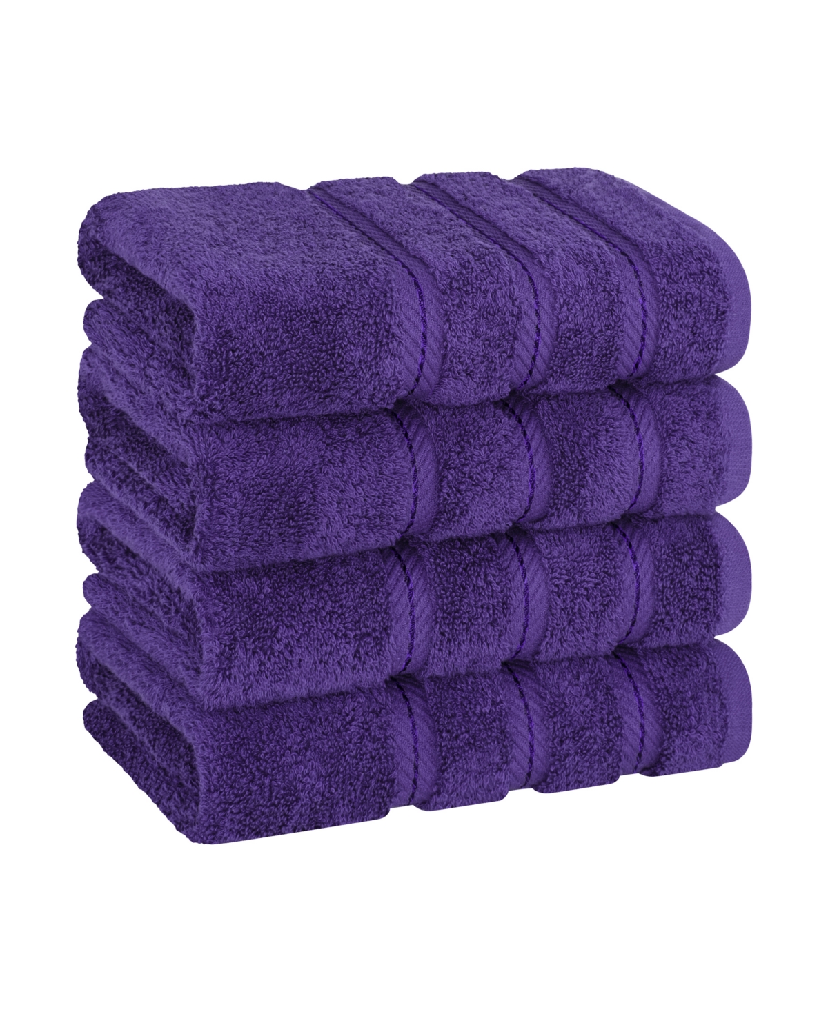 American Soft Linen Edison Luxury 100% Turkish Cotton 4-piece Hand Towel Set In Purple