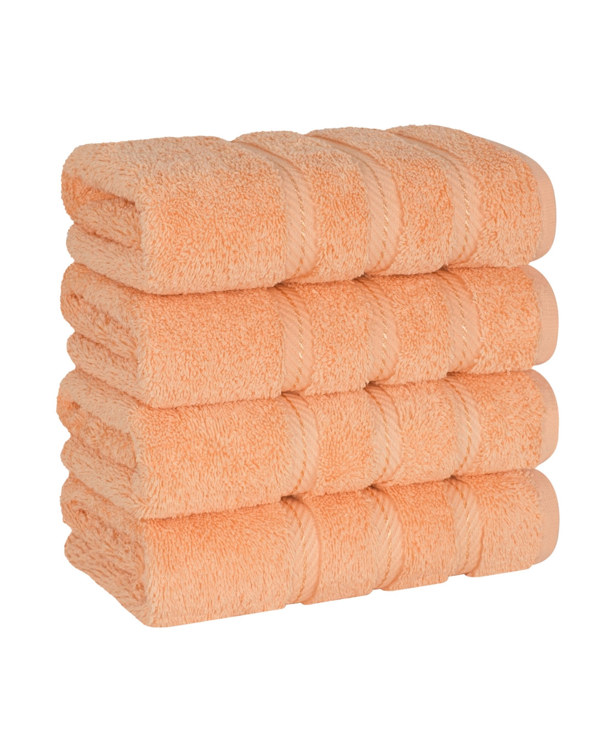 American Soft Linen Edison Luxury 100% Turkish Cotton 4-piece Hand Towel Set In Malibu Peach