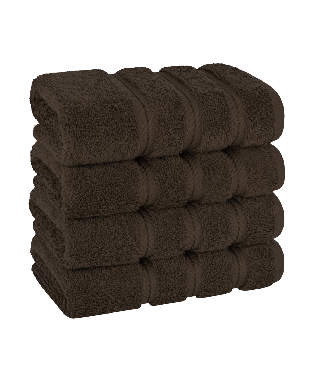 American Soft Linen Edison Luxury 100% Turkish Cotton 4-piece Hand Towel Set In Brown