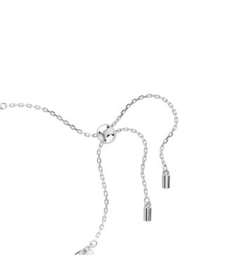 Crystal Pearl, Round Cut, White, Rhodium Plated Matrix Bracelet