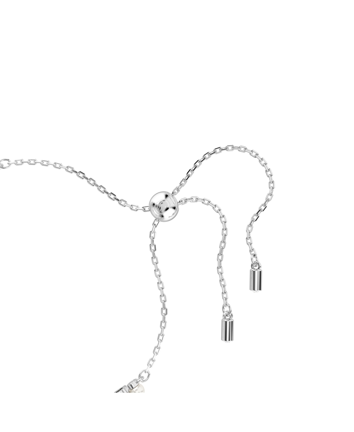 Swarovski Matrix Mixed Round Cuts White Rhodium Plated Tennis Bracelet In Silver