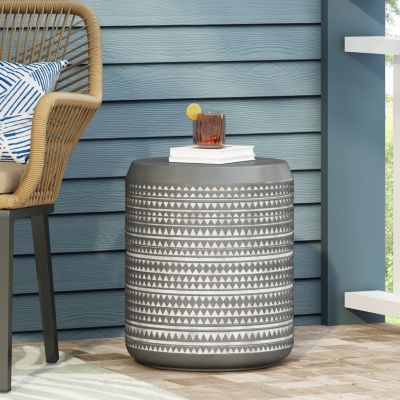 Streamdale Bohemian Textured Patio Side Table - Versatile Outdoor/Indoor Accent
