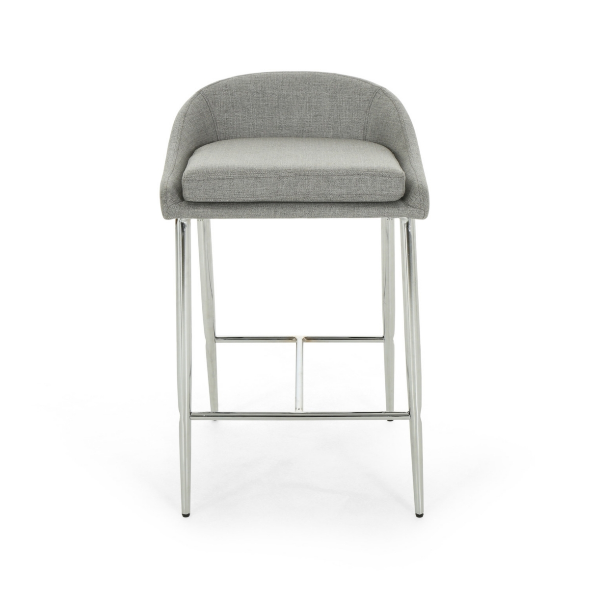 Streamdale Modern Upholstered Counter Stool Set with Chrome Base
