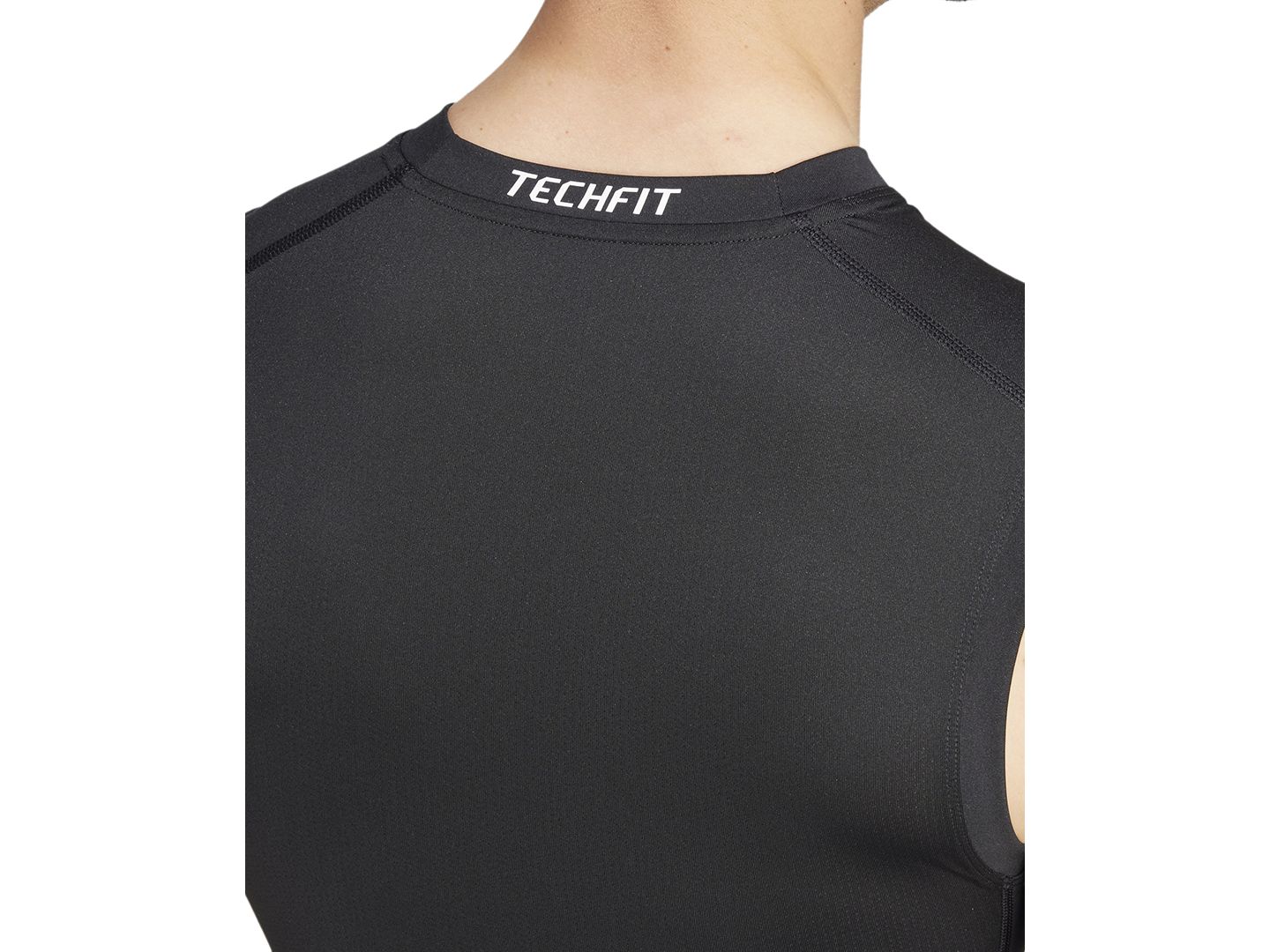 Мужская футболка adidas Fitted Crewneck Tech-Fit Sleeveless Compression, цвет: Чёрный — фото 4