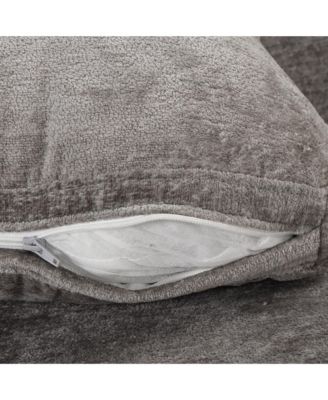 Mid-Century Modern Velvet Accent Armchair, Gray