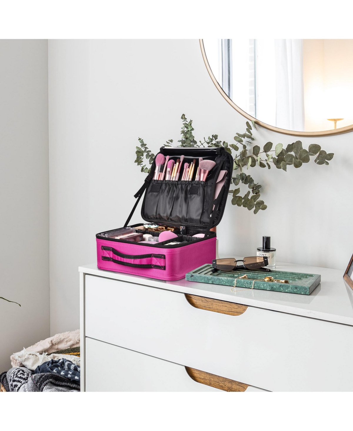 Byootique 10" Makeup Bag Cosmetic Case Storage Organizer Travel Brush Holder